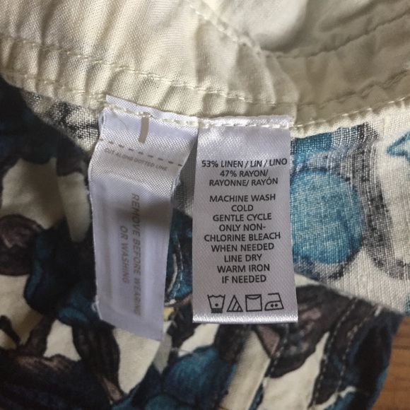 LOFT Linen Floral Skirt with pockets XXSP - Picture 6 of 8